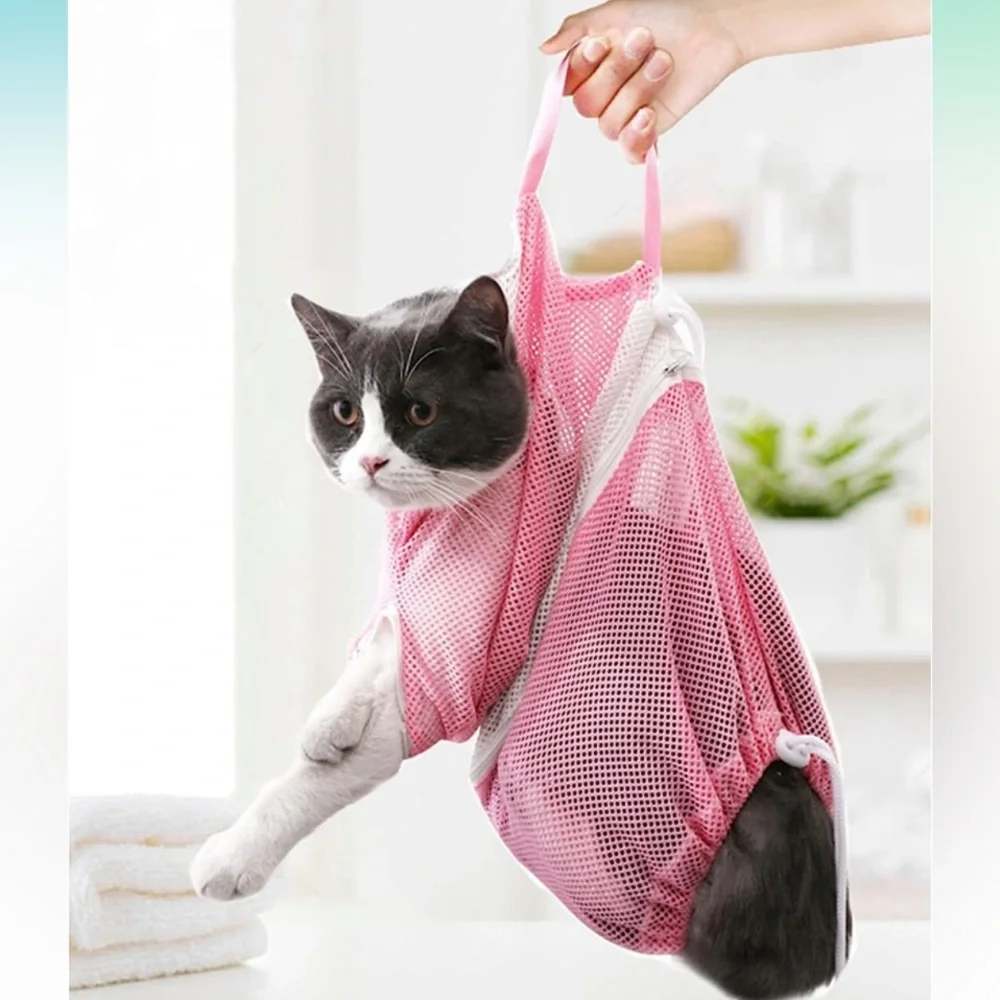 Cat bathing bag set with free comb